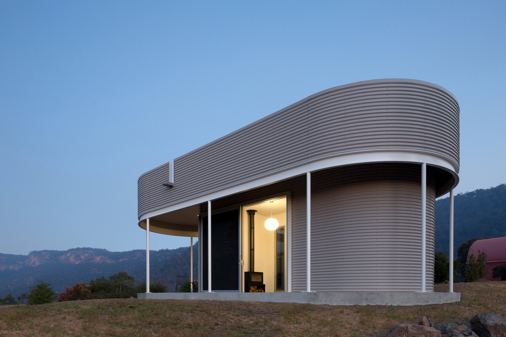 Southern Highlands House - Ben + Penna Architecture - Small Office - Exterior Night - Humble Homes