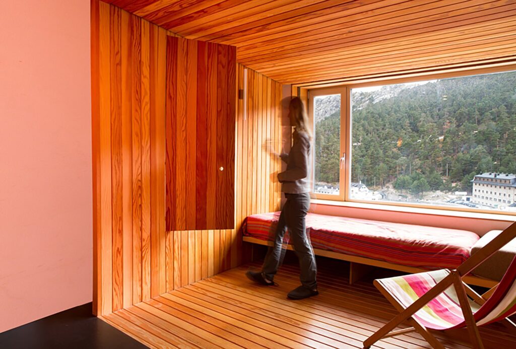 Studio in a Mountain Resort - Beriot Bernardini Arquitectos - Madrid Spain - Storage and Picture Window - Humble Homes