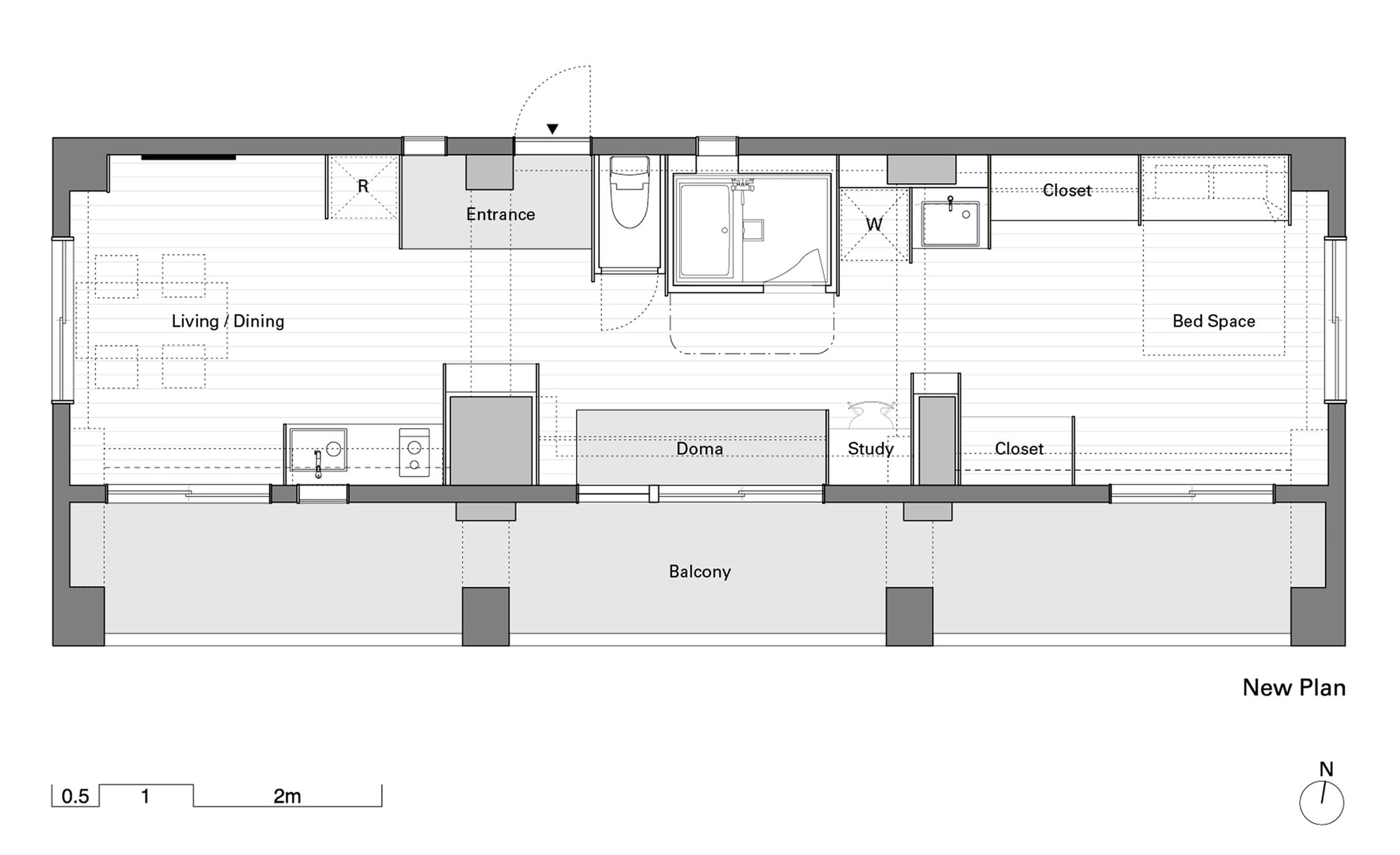 Wing Wall House - Camp Design Inc + Sumosaga Fudosan - Tokyo Japan - Floor Plan - Humble Homes