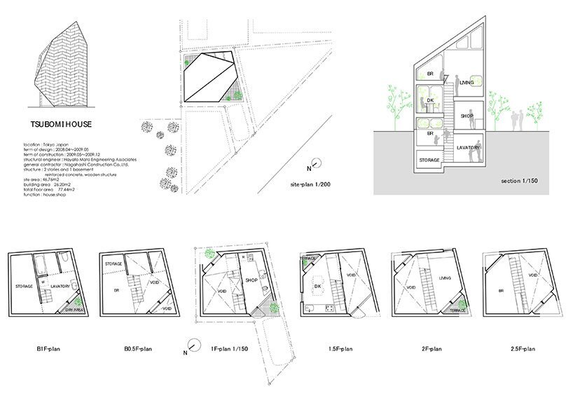 Bud House - Japanese House - Flat House - Tokyo - Floor Plans - Humble Homes