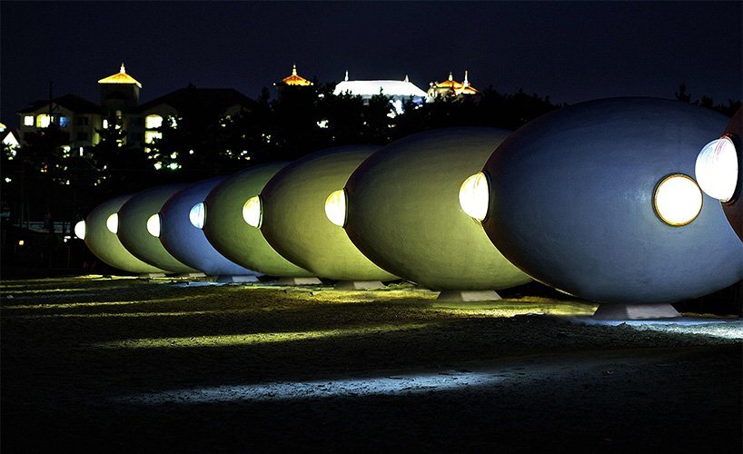 Outdoor Living Capsules - Yoon Space & Song Pyoung Albang - Korea - Capsules at Night - Humble Homes