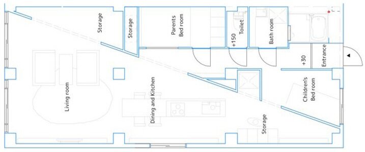 Kurosawa Kawaraten - Japanese Apartment - Apartment for TK - Japan - Floor Plan - Humble Homes