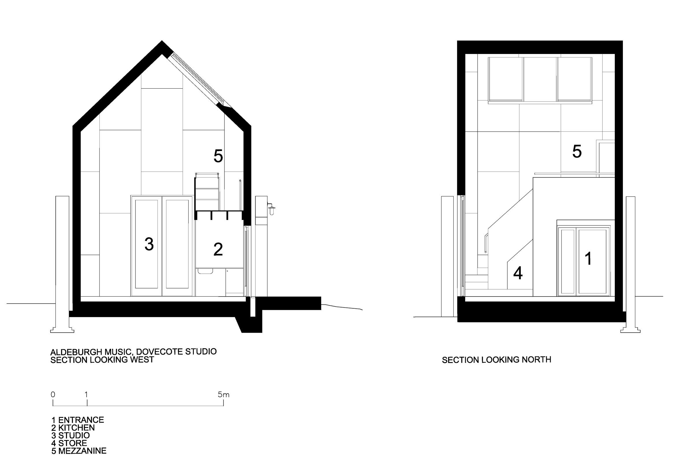 Dovecote Studio - Tiny Retreat - Haworth Tompkins - England - Sections - Humble Homes