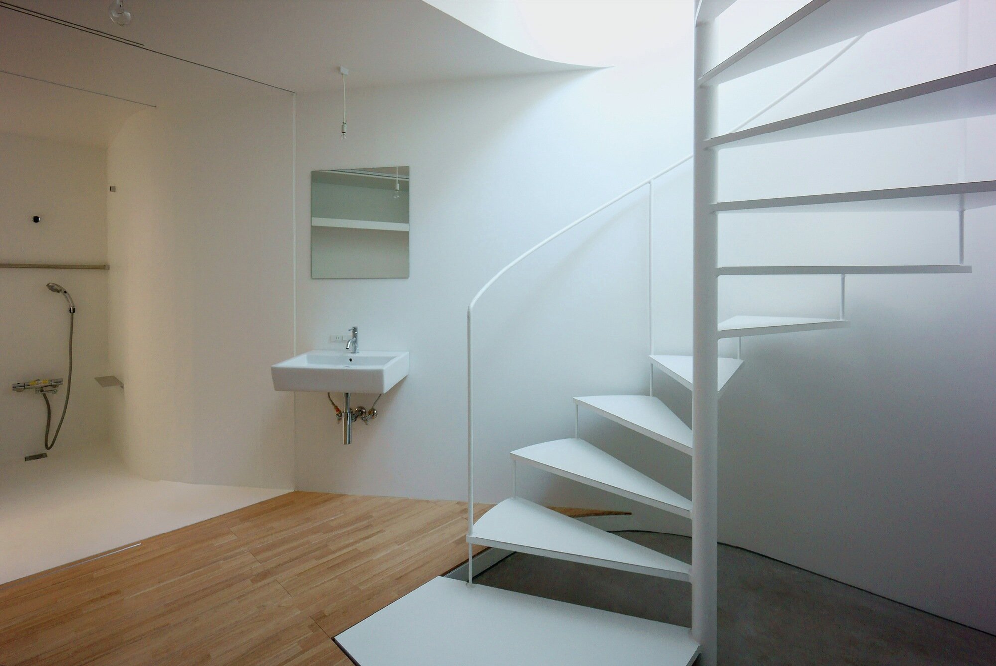 Townhouse in Takaban - Niji Architects - Tokyo - Staircase and Bathroom - Humble Homes