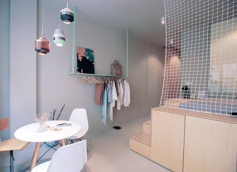 Tiny Apartment - POSITION Collective - Budapest - Exposed Closet - Humble Homes