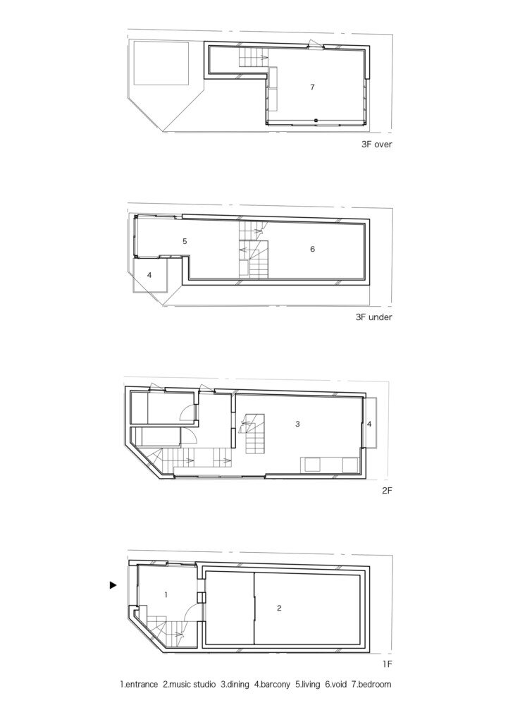 Small Tokyo House is Surrounded by Medium and High-Rise Buildings